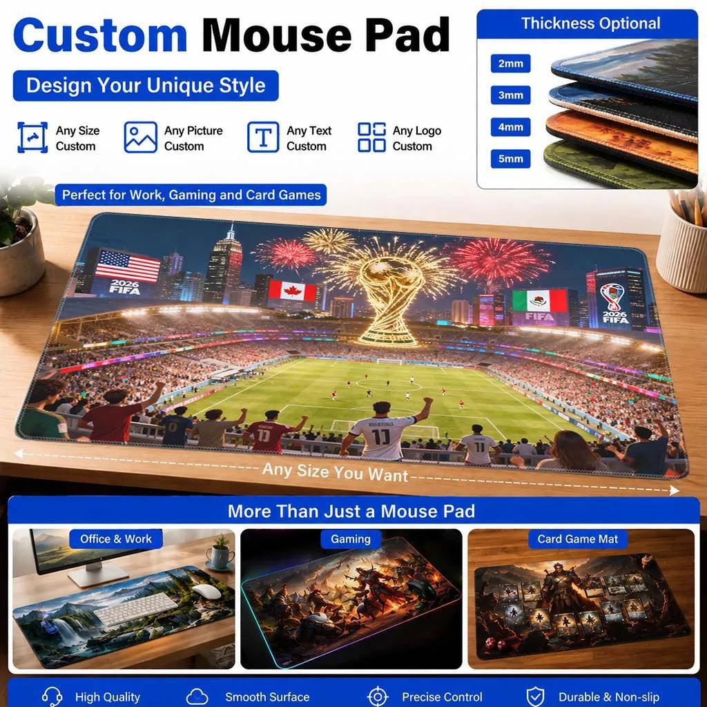 Custom Photo Mouse Pad | Any Size Rubber Desk Pad | Non-slip Gaming Pad | Max 210x110cm | Contact Us for Quote