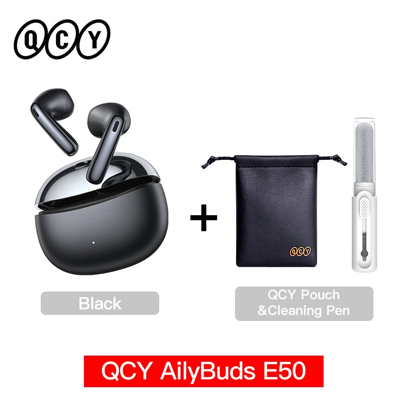 QCY AilyBuds E50 HT11 Wireless Earphones Hi-Res Adaptive Hybrid ANC Headphone Bluetooth 6.0 Spatial Sound Earbuds 11mm Drivers