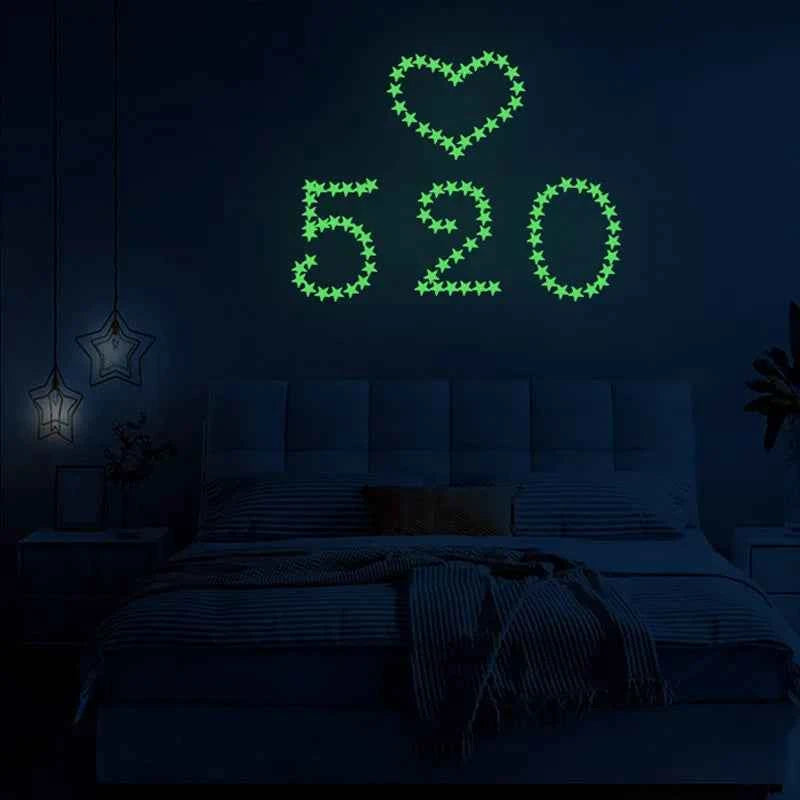 Luminous Wall Stickers for Kids Rooms Dots Stars Ceiling Wall Decals Glowing Stickers Wall Decals Glow In The Dark Home Decor