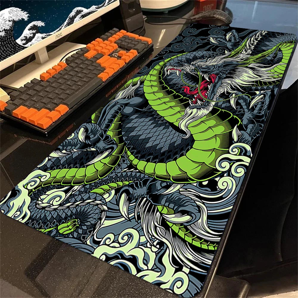 Mouse Pads Black White Dragon Table Mats Computer Mousepad Company Big Deskmat 100x50cm Large Gamer Mousepads Gaming Mouse Mat