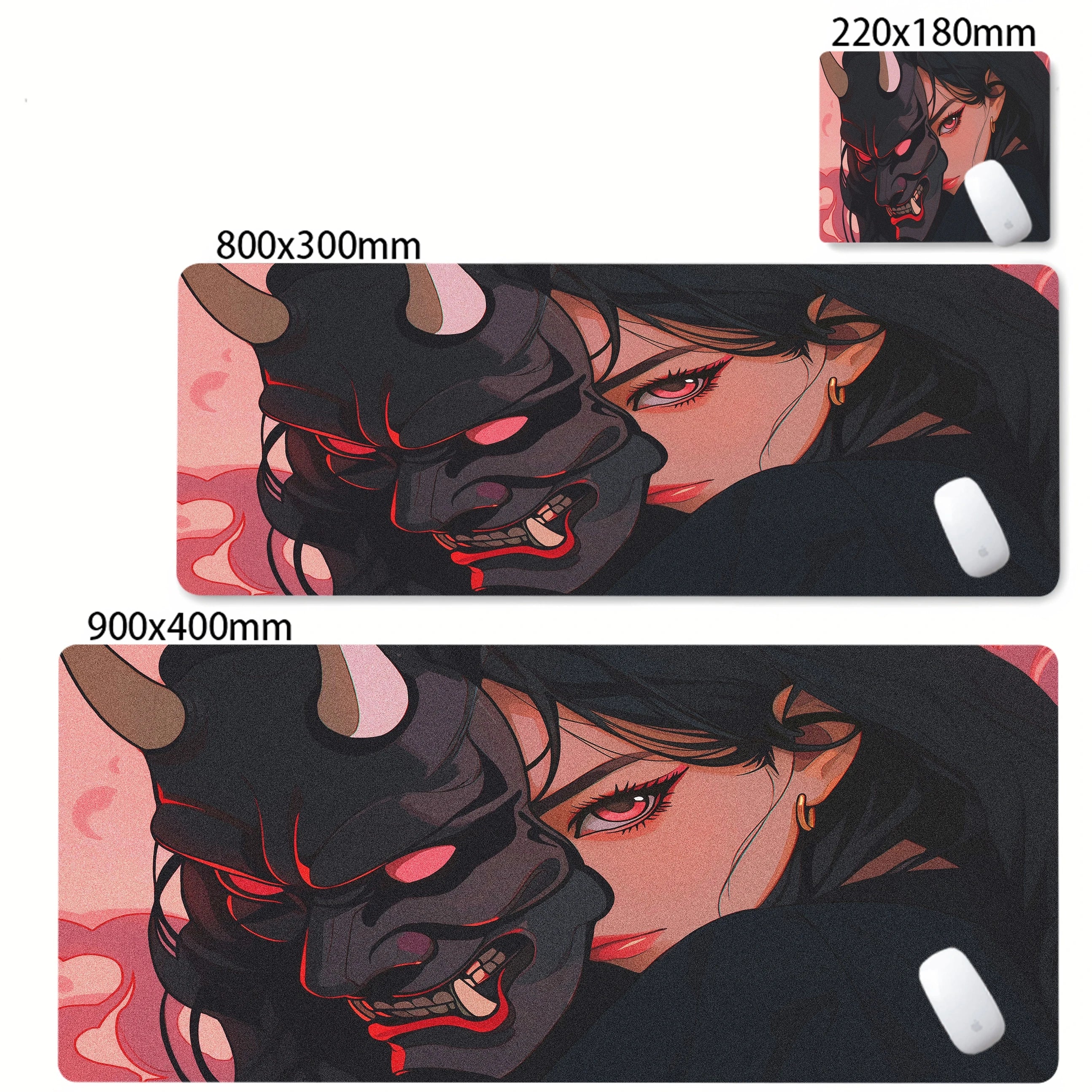 Mask Anime Girl Mouse Pad Large Computer Office Game Table Mats XXL Rubber Anti-slip Gaming Keyboard Mousepads Long Desk Pads