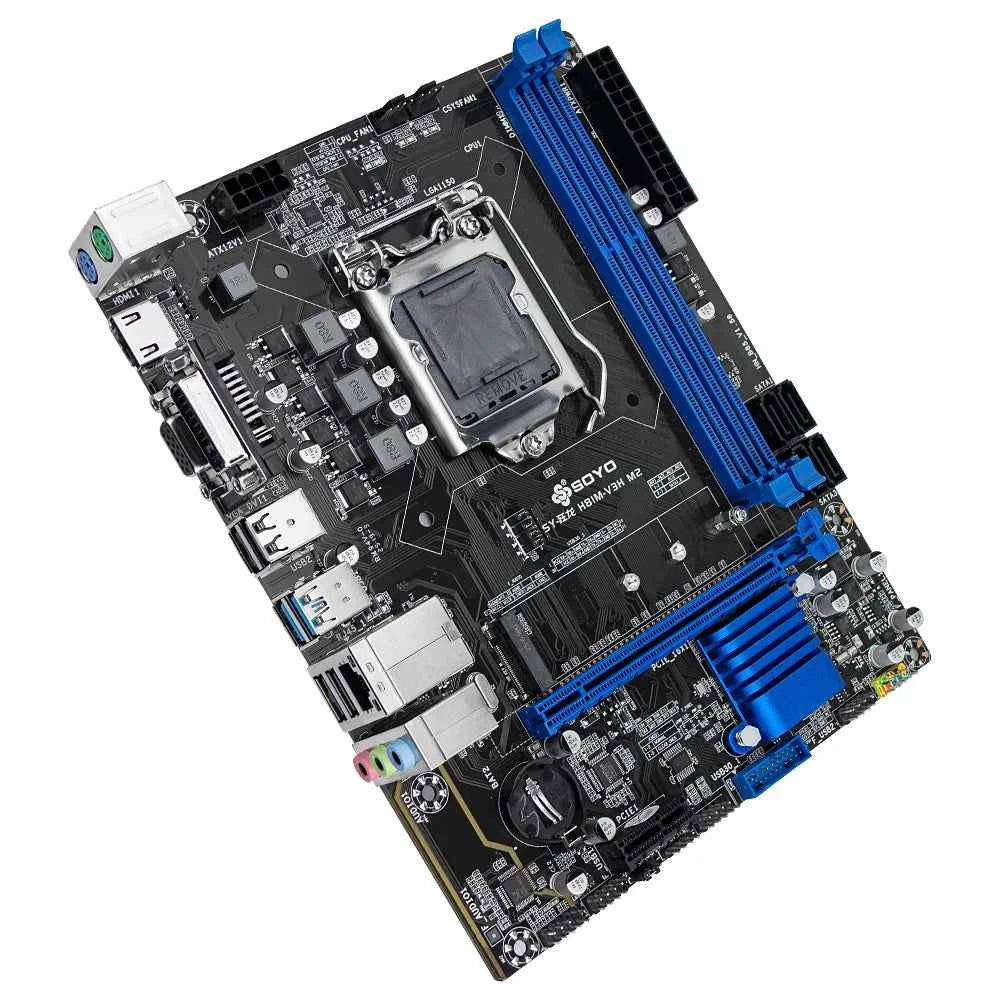 H81 Motherboard SOYO DDR3 LGA 1150 RAM 16GB Support I3 I5 I7 Nvme NGFF M.2 Slot VGA HDMI-Compatible RJ45 Gaming Mainboard