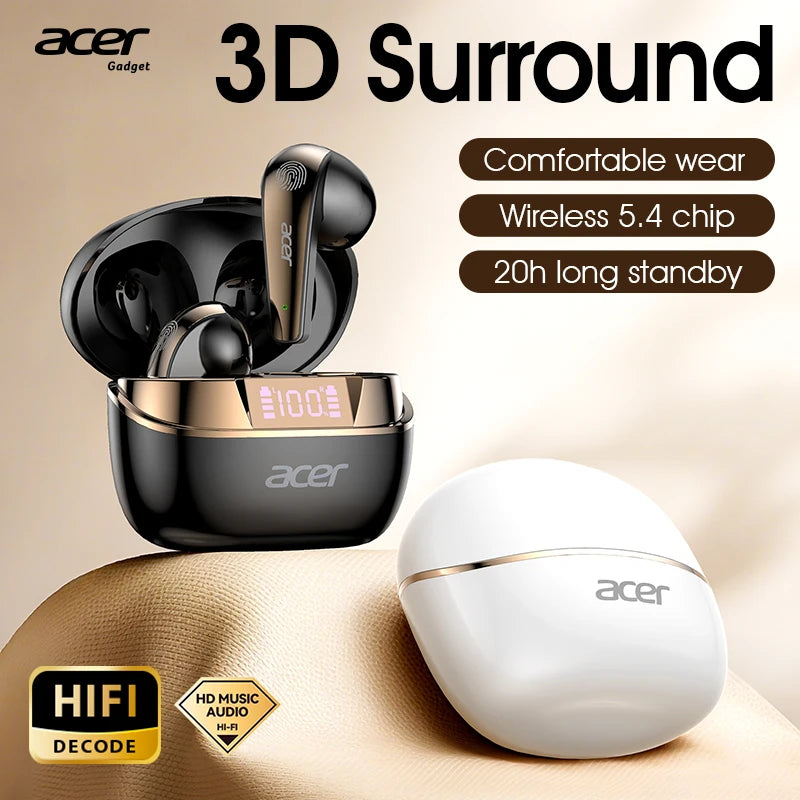 [Official Acer Product] Ohr554 New Wireless Bluetooth Headphones In-Ear Design Comfortable for Wearing Sports Running Calls Noise Reduction Stereo Sound Quality