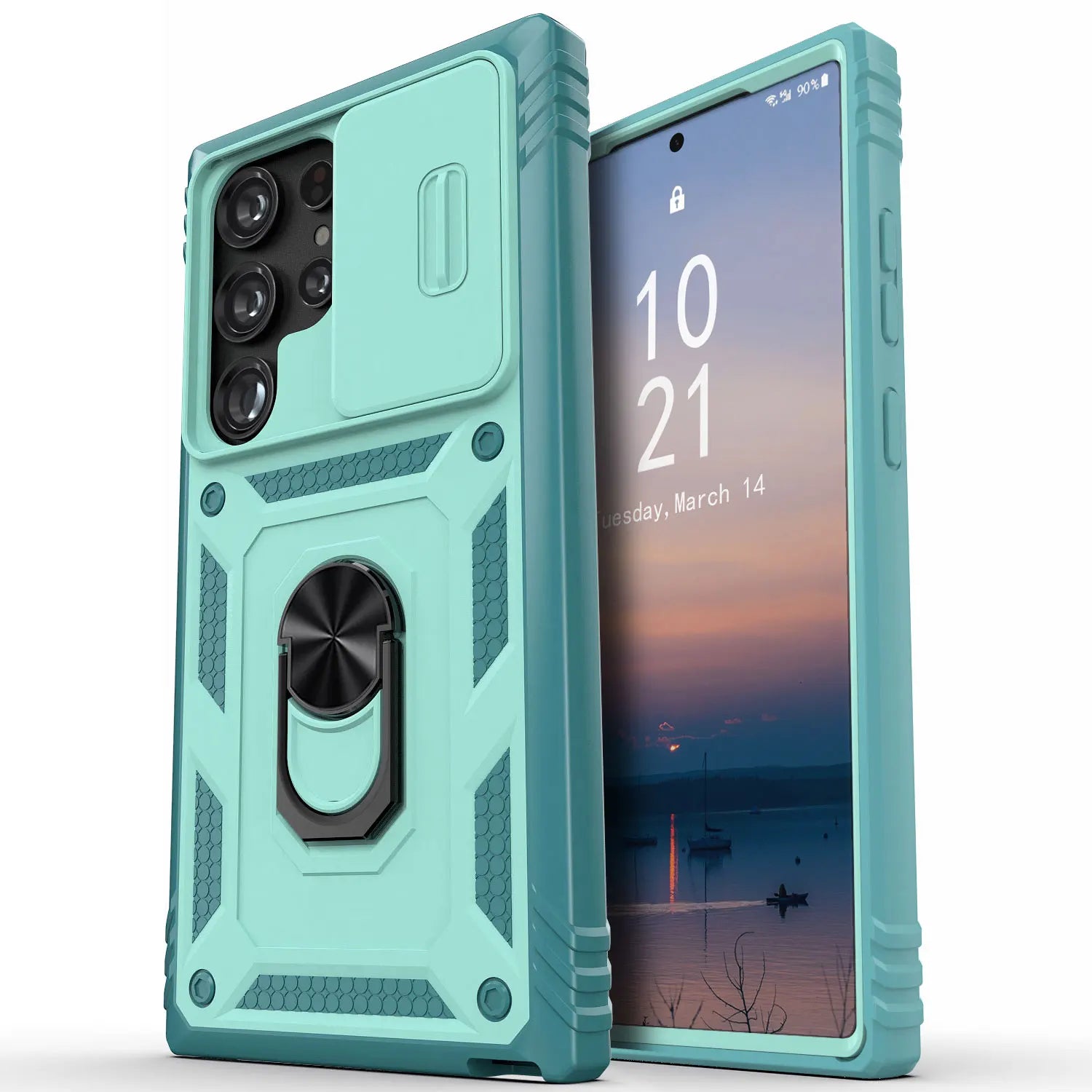 For Samsung Galaxy S22/22 Plus/S22 Ultra/S23/S23 Plus/S23 Ultra/S23 FE Phone Case Hybrid Ring Kickstand Camera Protection Cover