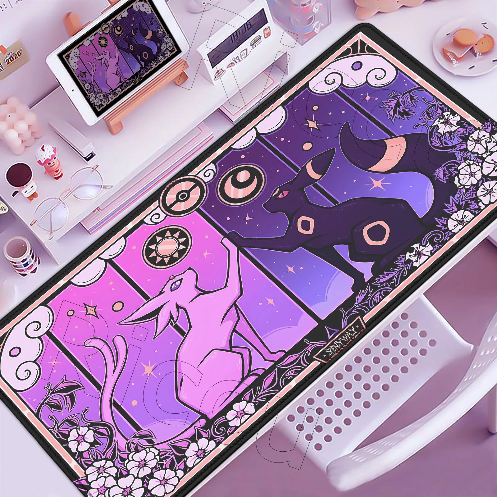 P-Pokemons Sylveon Eevee Mousepad Mouse Pad Large Gamer XXL Pc Keyboard Desk Mouse Mat Carpet Rubber Tapis Souris Gaming Notbook