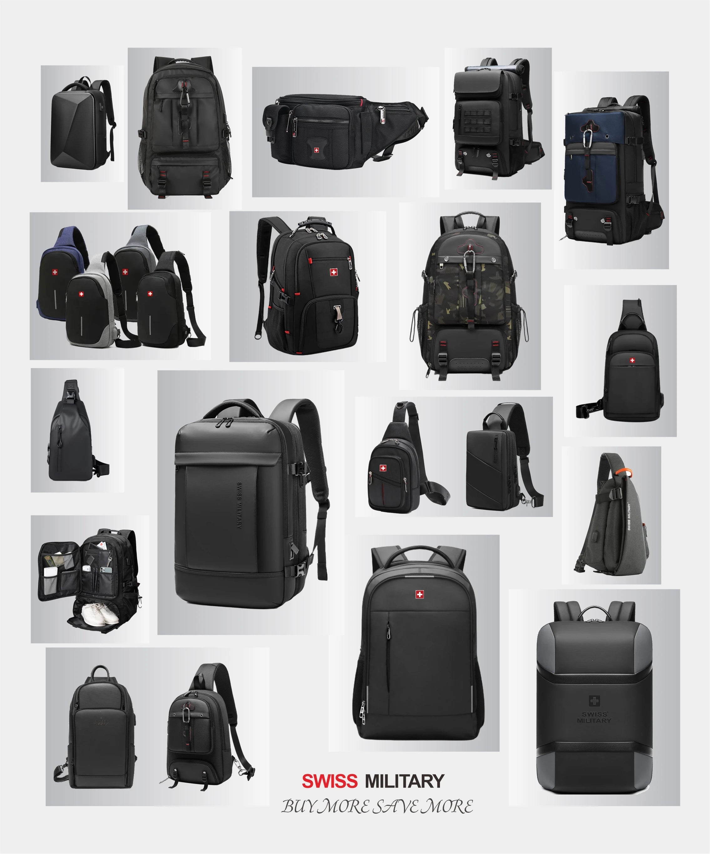 SWISS MILITARY Men's Travel Backpack Multifunctional Waterproof Laptop Bag Outdoors Climbing Luggage Bag Sport Backpack Mochila