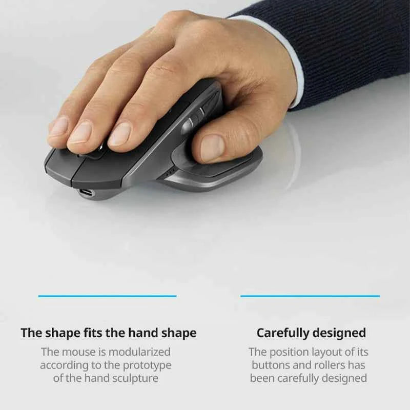 Logitech MX Master 2S BLE Wireless Mouse, 4000DPI, Dual-Mode Connectivity, Ergonomic Design, Long Battery Life, Office Use