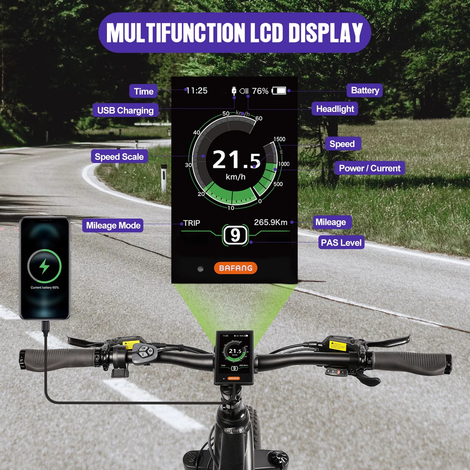 Bafang UART Display Protocol LCD Instrument 36V 48V 52V EKD01 Bluetooth Computer DZ40 DPC18 SW2-M58 for Hub Mid Motor Ebike Kits