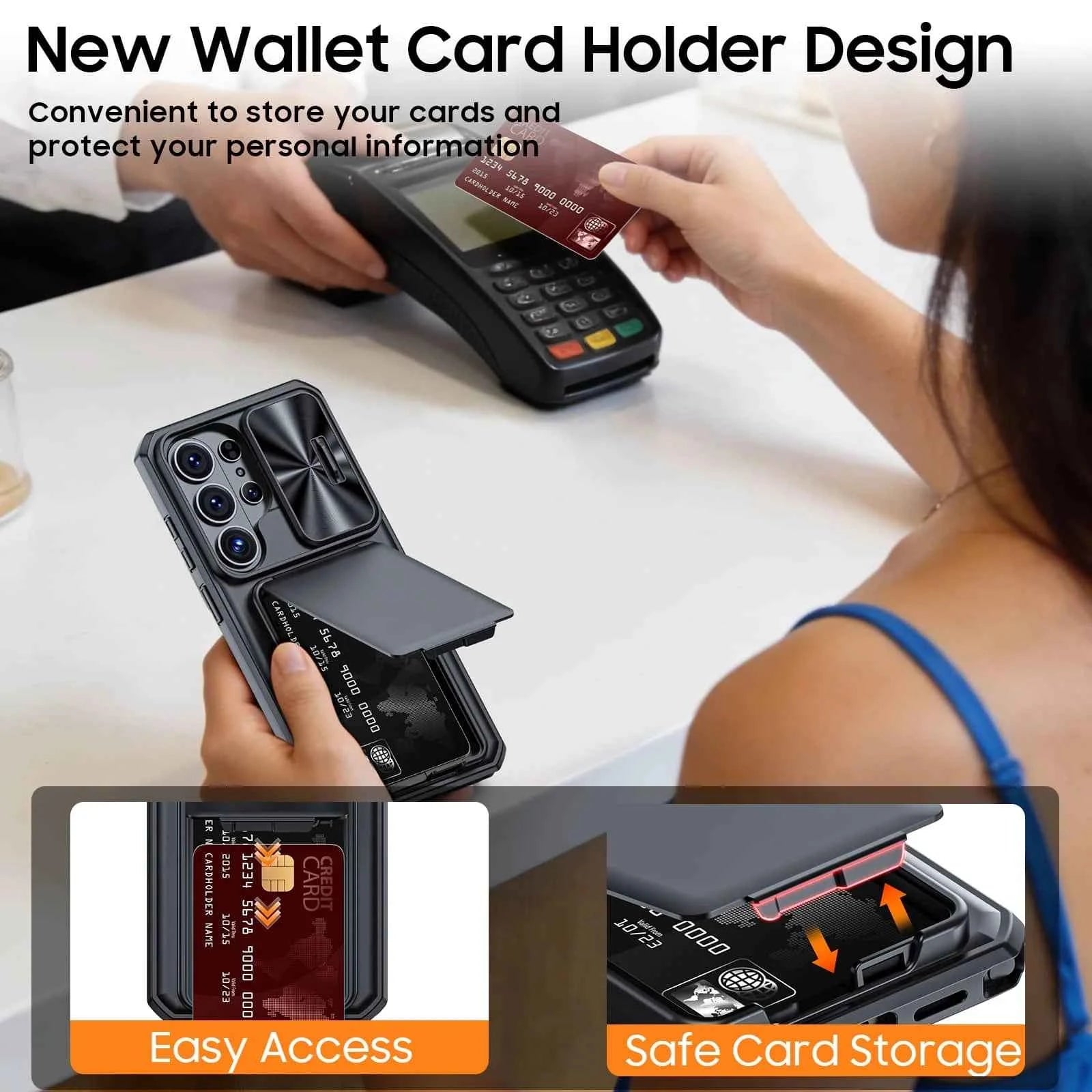 WEFOR for Samsung Galaxy S26 Ultra/S26 Plus/S26 Case Wallet, Built-in Card Holder (3-4 Cards) & Slide Camera Cover & Kickstand