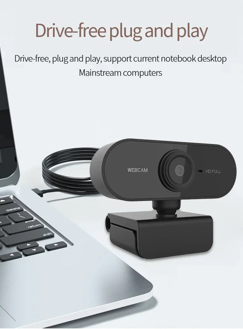 1080P HD Mini Webcam with Mic USB for Laptop Desktop Ideal for Video Calls And Conferences