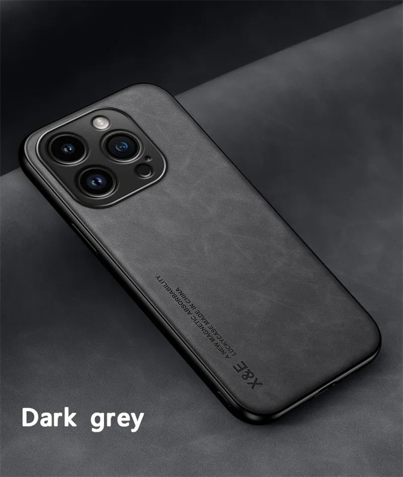 Luxury Magnetic Leather Case For iPhone 16 15 14 13 12 11 Pro Max Mini Plus XR XS X SE 15Pro Shockproof TPU Silicone Back 2026