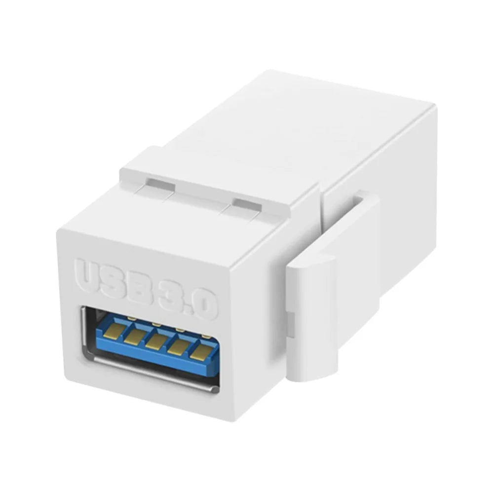 USB 3.0 Keystone Jack Inserts – Snap-In Modular Adapter for Wall Plates