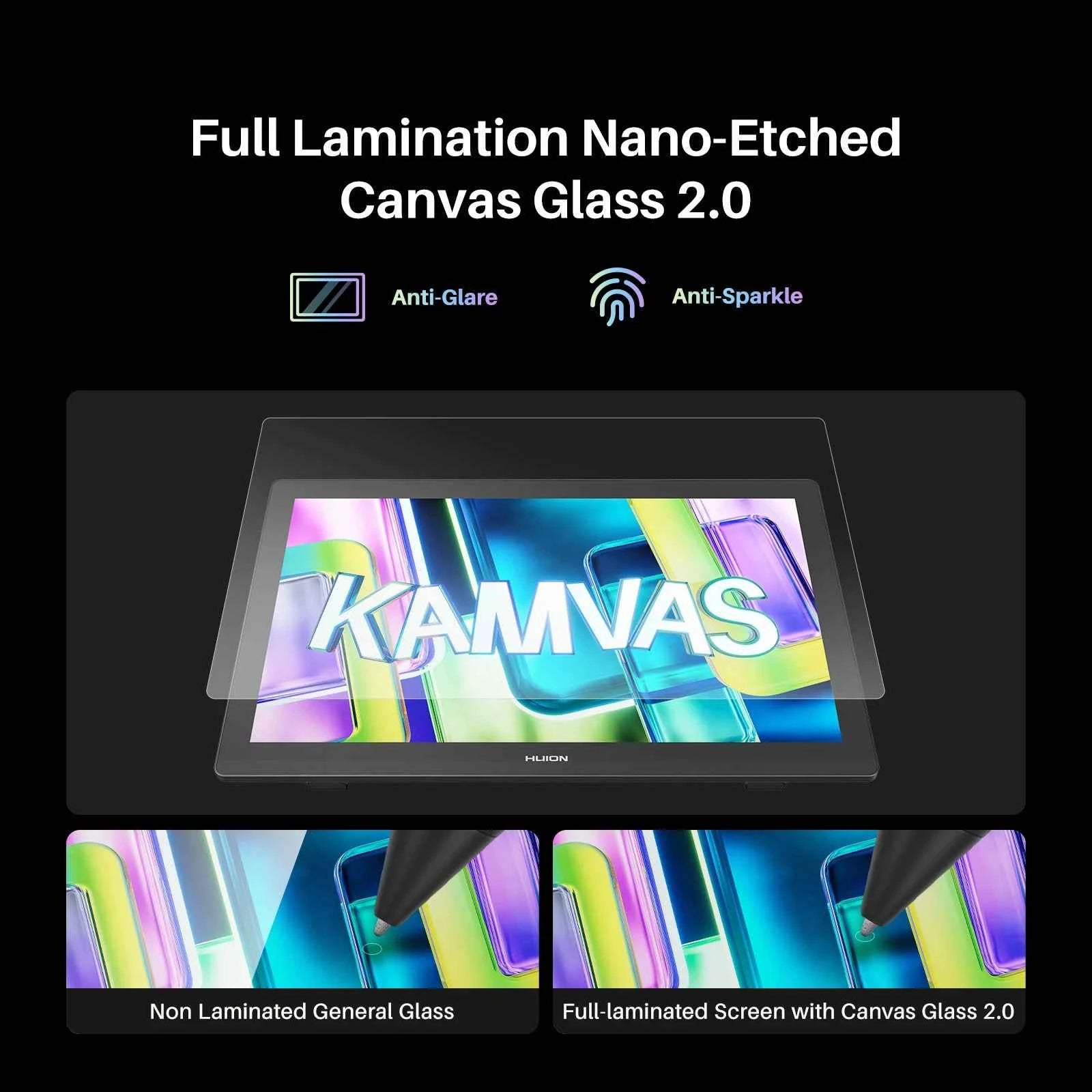 Huion Kamvas 22 Gen 3 New Graphics Tablet 2.5K Screen 90Hz Display PenTech 4.0 16K Pressure Stylus Canvas Glass 2.0 for Drawing