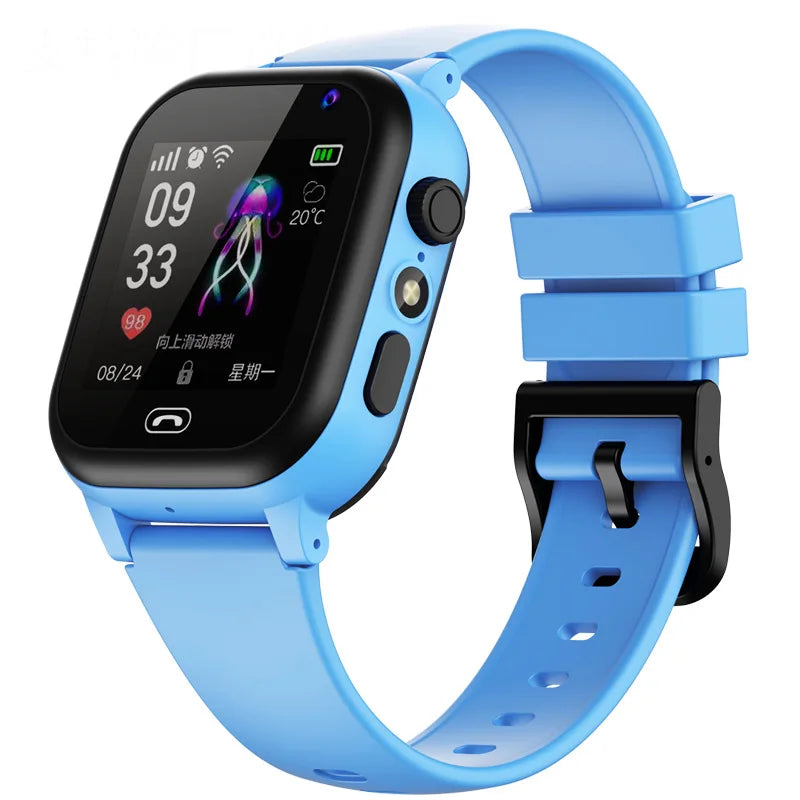 Lenovo Kids Smart Watch SOS GPS Location Sim Card Camera Heart Rate Monitoring Bluetooth Calling Waterproof Gift For Android