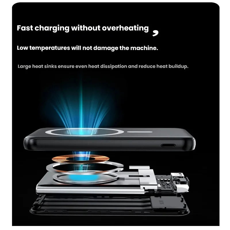 Taepiaai DX126 magnetic car wireless power bank; suitable for Apple, Android mobile phones\watches/15W/22.5W powerbank 10000mah
