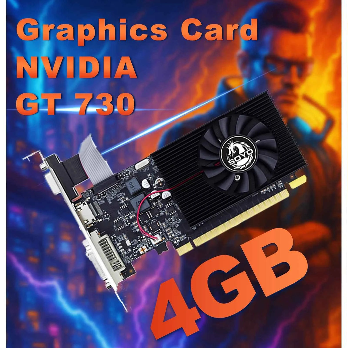 SOYO GT730 4GB Half-height Graphics Card GDDR3 GPU 128Bit HDMI compatible PCI-E 3.0 Placa De Video for Desktop Computer