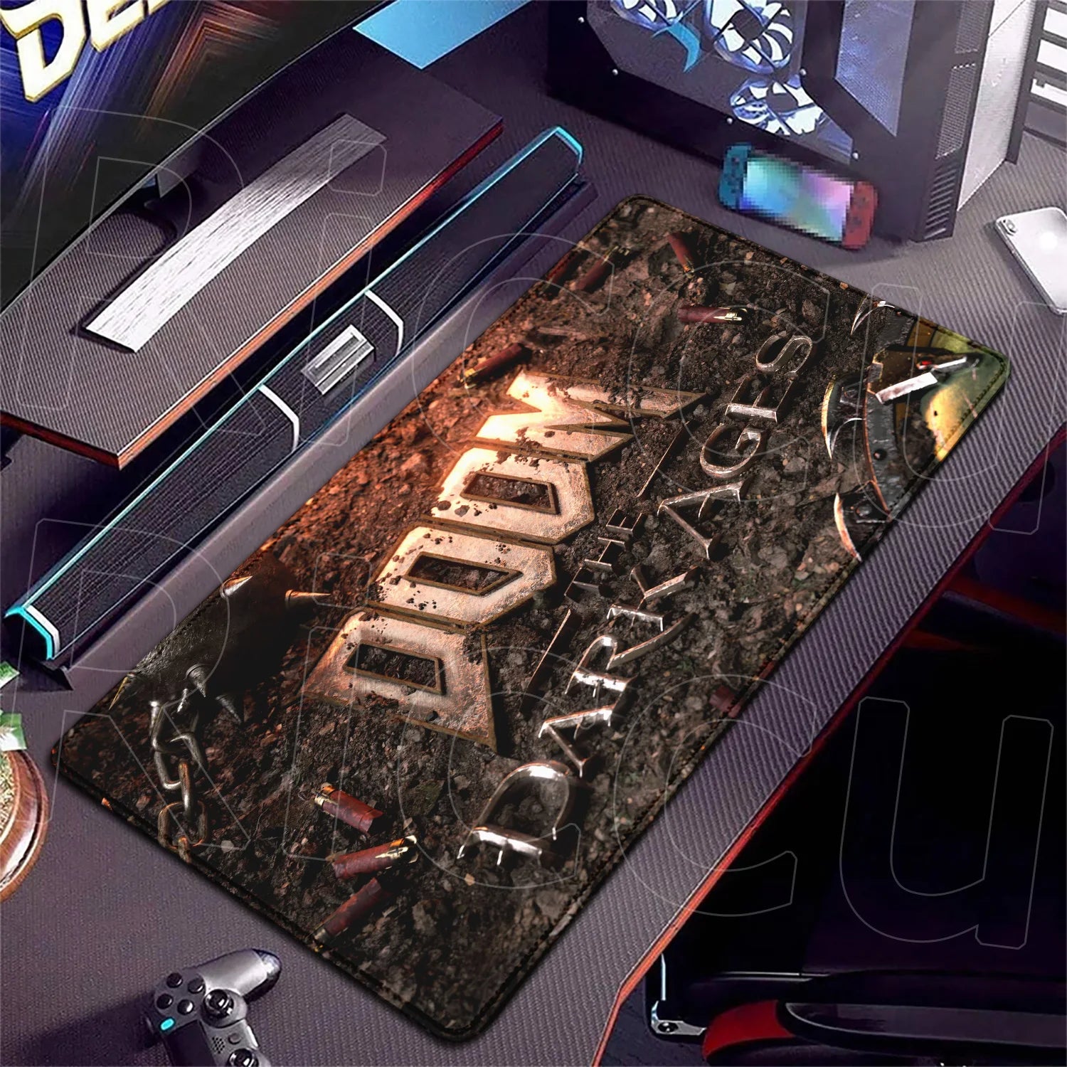 PC accessories 400x900mm Desk Mat Popular games D-Doom Mousepad Large Gaming Mouse Pad LockEdge Computer Keyboard Table DeskMat