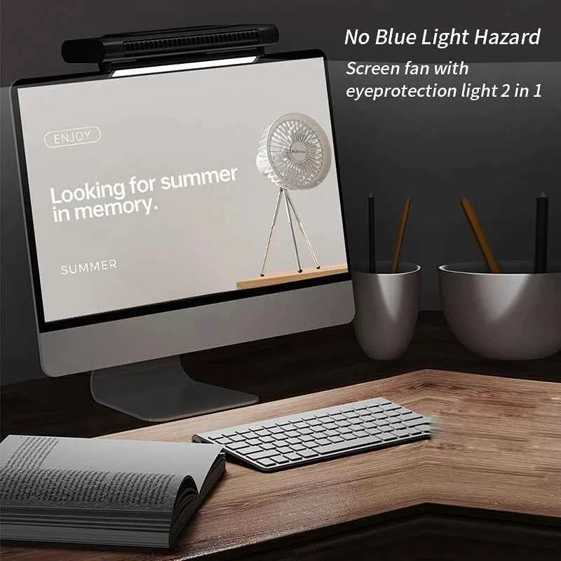 2025 Upgraded Portable Air Conditioner USB Charger Adjustable Office Computer Screen Mounted Electric Fan Desktop Tower Fan