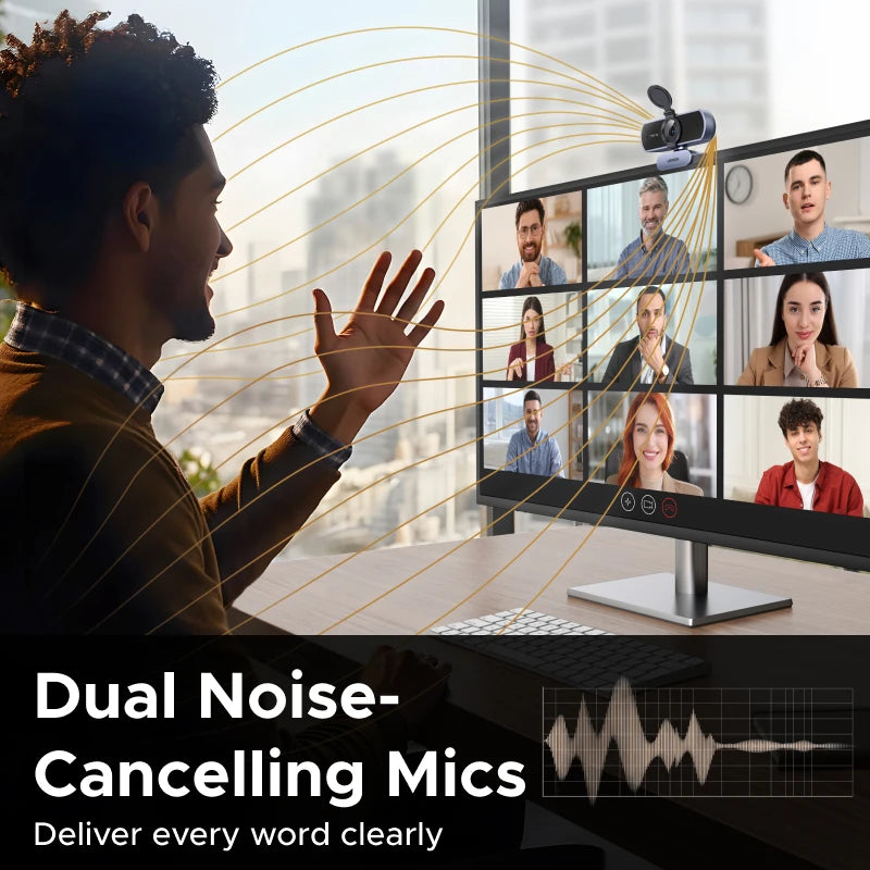 UGREEN 4K FHD 1080P Webcam 8MP for PC, PDAF Auto Focus, Dual AI Noise-Cancelling Mics, Web cam Camera for Zoom/Teams/Google Meet - WinSupport Tech