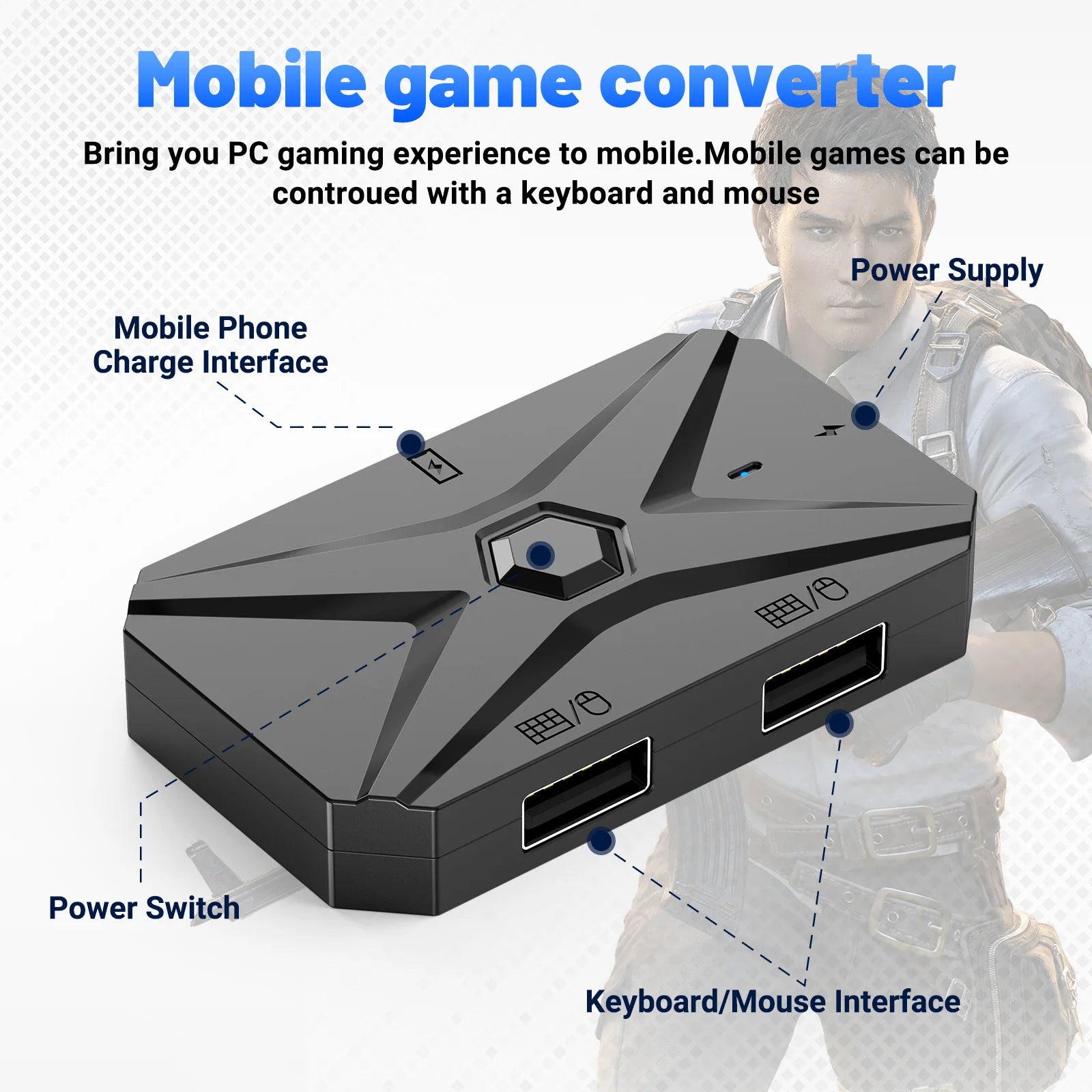 Mobile Games Converter Kit Mobilador Kit Gaming Keyboard Mouse M1 Pro+ 5 In 1 Combo Bluetooth Connection Controller PUBG CF FF