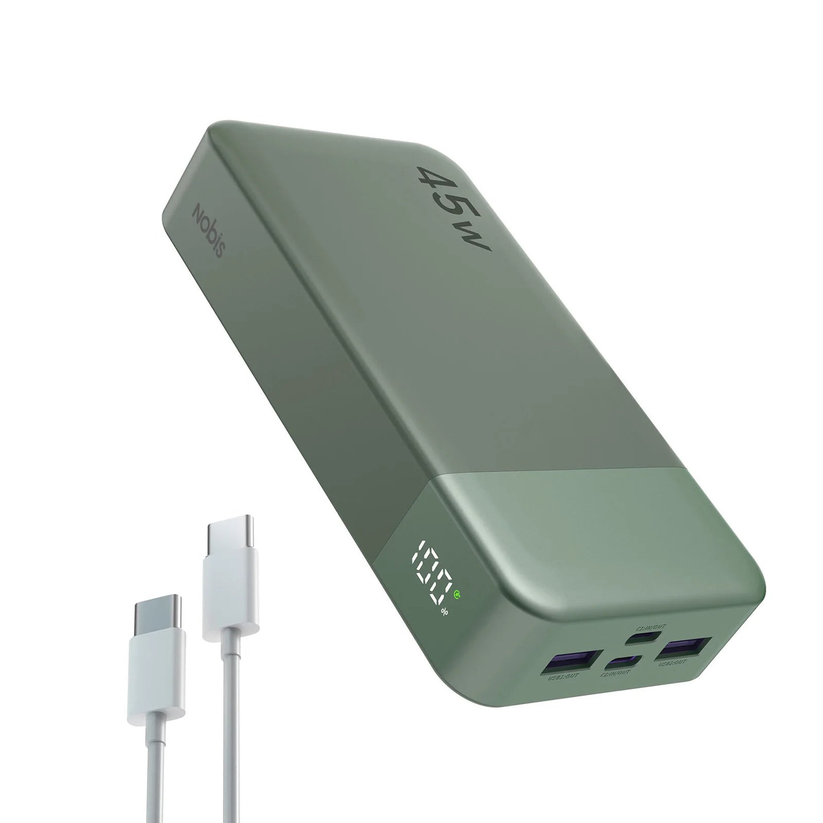 Nobis 20000mAh 45W Powerbank Fast Charge Power Bank with LED Display, Super Fast Charging Portable Charger with LED Display for iPhone 16 17