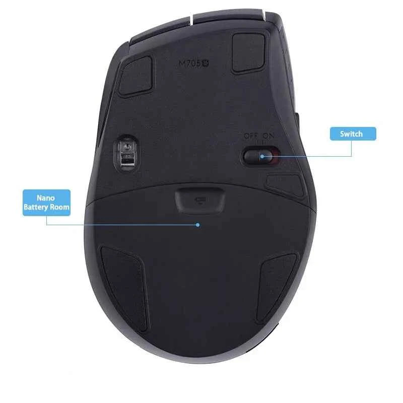 Logitech M705 Wireless Laser Mouse Unifying Receiver Ergonomic Design for PC Laptop Desktop Mac Office Use Computer Peripherals