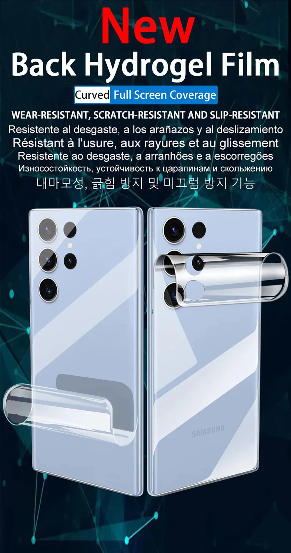 1-3Pcs Hydrogel Back Film For Samsung Galaxy S25 S24 S23 S22 S21 Ultra S25 Plus A55 A54 A34 A53 A52 FE 5G Clear Screen Protector