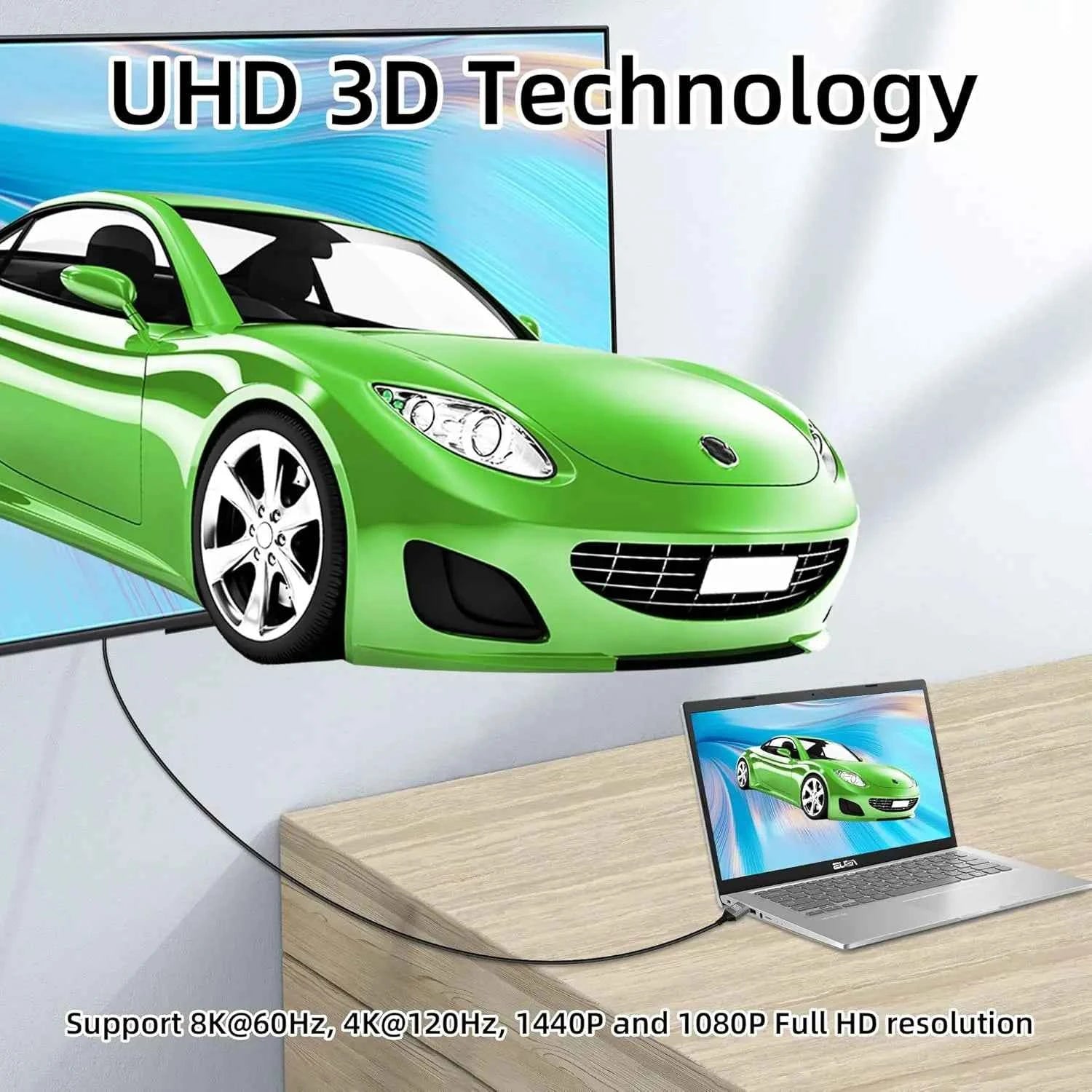 8K 90 Degree Mini HDMI-compatible, Micro HDMI-compatible to HDMI-compatible Adapter Cable for Laptop Camera Camcorder Monitor