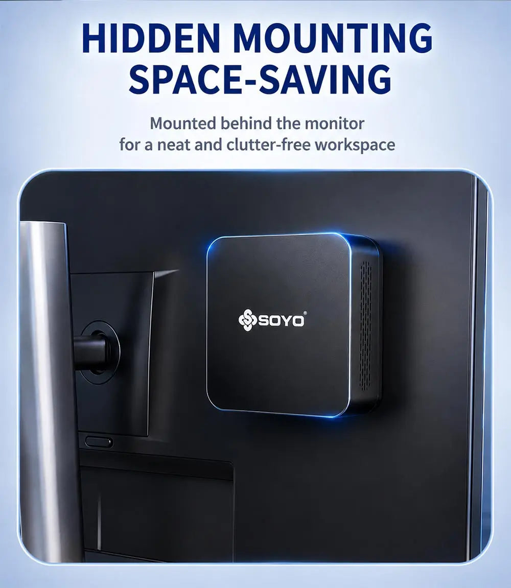 SOYO Mini PC Y5 PLUS Intel I7 4th Gen 8GB RAM 128GB Y5 Air I5 4th GenWindows 11 Pro WiFi BT4.2 Office Desktop Computer HDMI*2 RJ45*1 USB3.0*4 3.3GHZ 4K 60fps Graphics