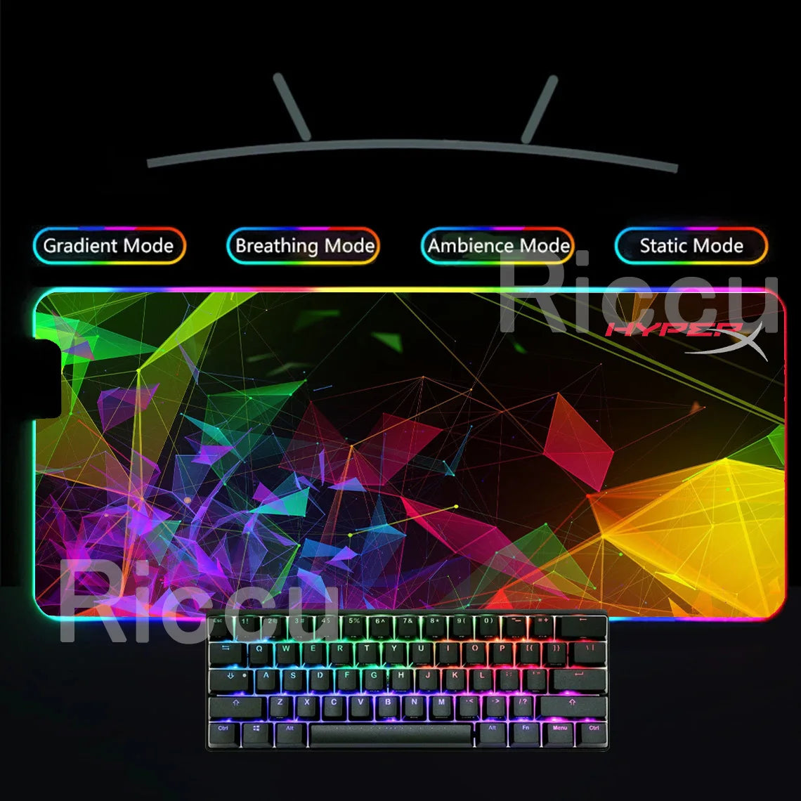 HYPERX RGB Large Mouse Pad Gaming Speed Mousepad Colorful LED Luminous XXL Game Computer Backlight Keyboard Accessories desk Mat