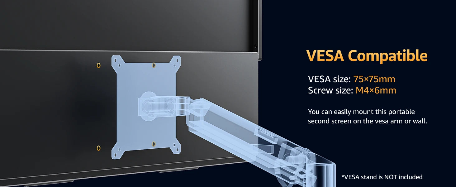 UPERFECT 18.5 Inch Computer Gaming Display Portable Monitor 120HZ IPS Laptop HDMI USB C External Screen With VESA Adjust Stand