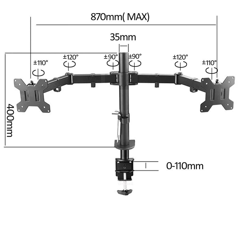 D-MOUNT MS02 9.9kg each head Full Motion 360 rotate Dual 10
