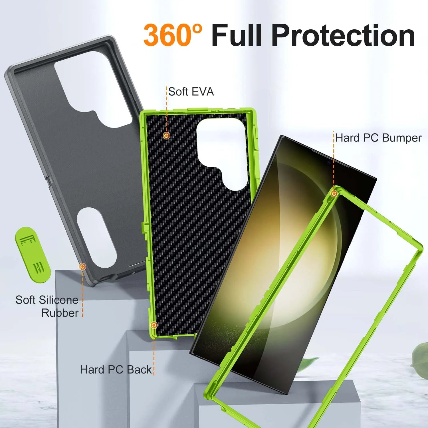 Military grade three-layer protective bracket phone case suitable for Samsung GalaxyS26 S25 S24 S23 Ultra A13 A14 A27 A37 Cover