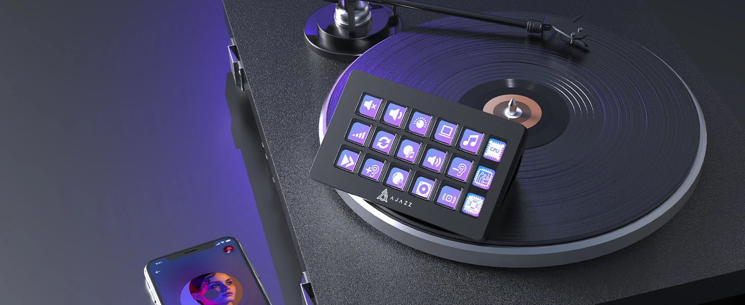 ATTACK SHARK x AJAZZ AKP153 STREAM DECK 15 Customisable Buttons Stream Deck With Versatile Side Screen