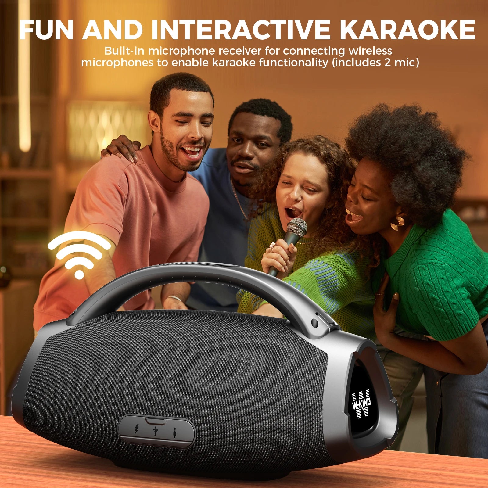 W-KING D20 Portable Bluetooth Speakers,200W RMS Massive Bass Party Boombox IPX7 Waterproof Speaker Large,Outdoor Speaker,BT5.4