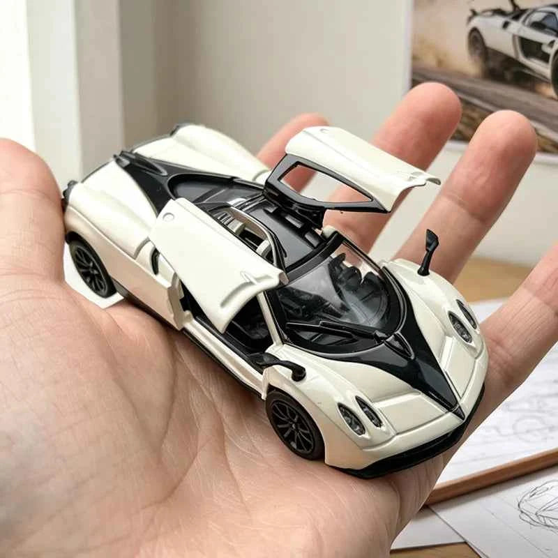 1:43 Alloy 3 Doors Open HUAYRA Die Cast Model Race Car Toy with Pullback Action Model Car for Collection and Ornament  Gift