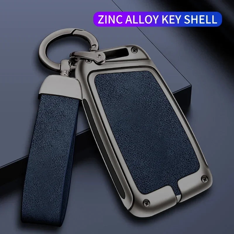 New Zinc Alloy Leather Car Key Case Cover Shell For VW Volkswagen Magotan Passat B8 Skoda Superb Kodiaq A7 Car Key Accessories