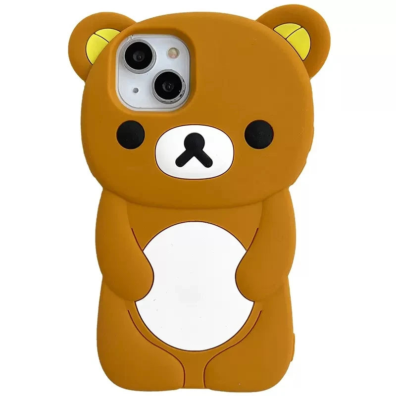 For iPhone 17 16 15 14 13 12 11 Pro Max Cute Bear Soft Silicone Cover Case