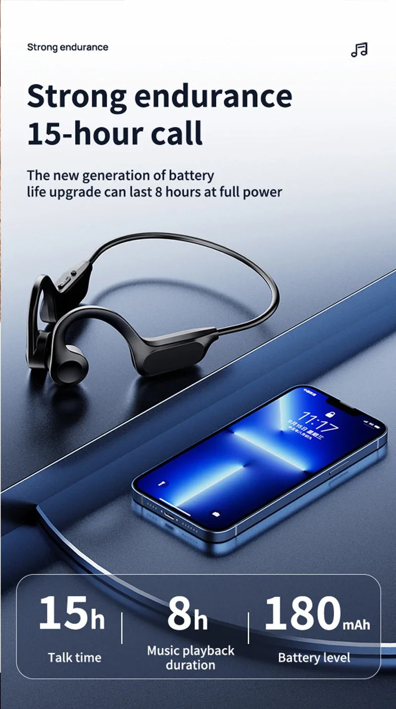 Wireless Earphone Bone Conduction Sport Swimming Bluetooth Compatible Earphones Hand-free With Mic For Sports Earbud 2026