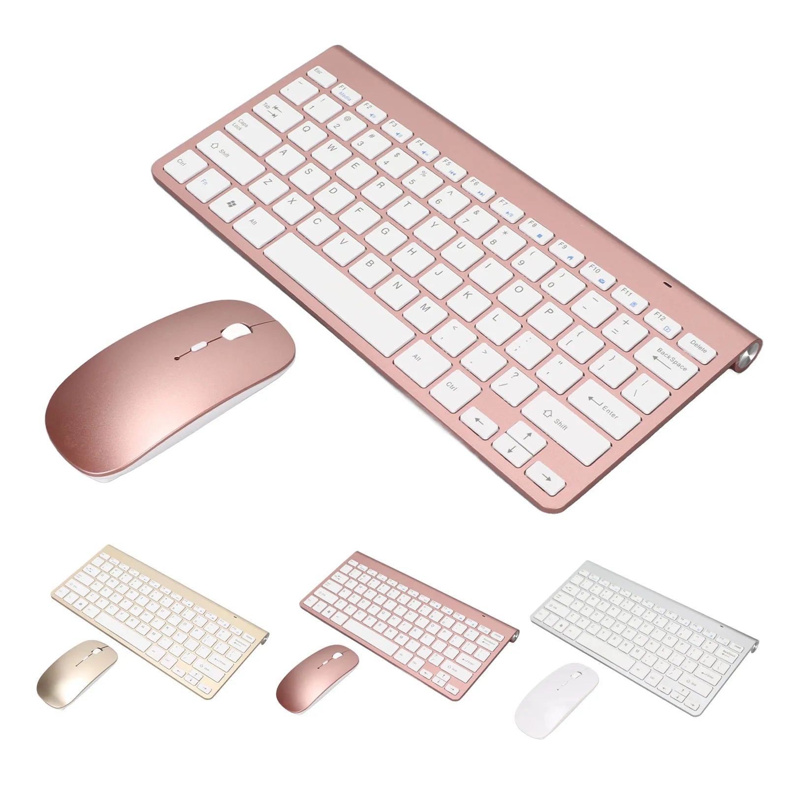 Keyboard Mouse Set 2.4G Wireless 78 Keys USB Thin Etched Keycaps Ergonomics Mute Button Computer Keyboards Mouse Wireless Mouse