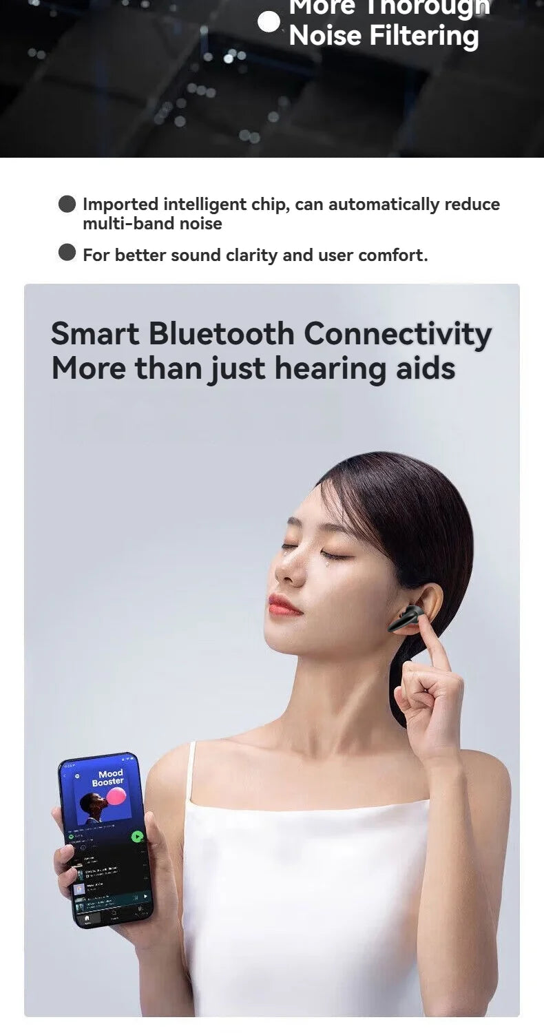ITE Hearing Aids Rechargeable,Bluetooth Hearing Aids for Seniors with Smart App Enabled Call iOS/Android,Authentic Sound Quality