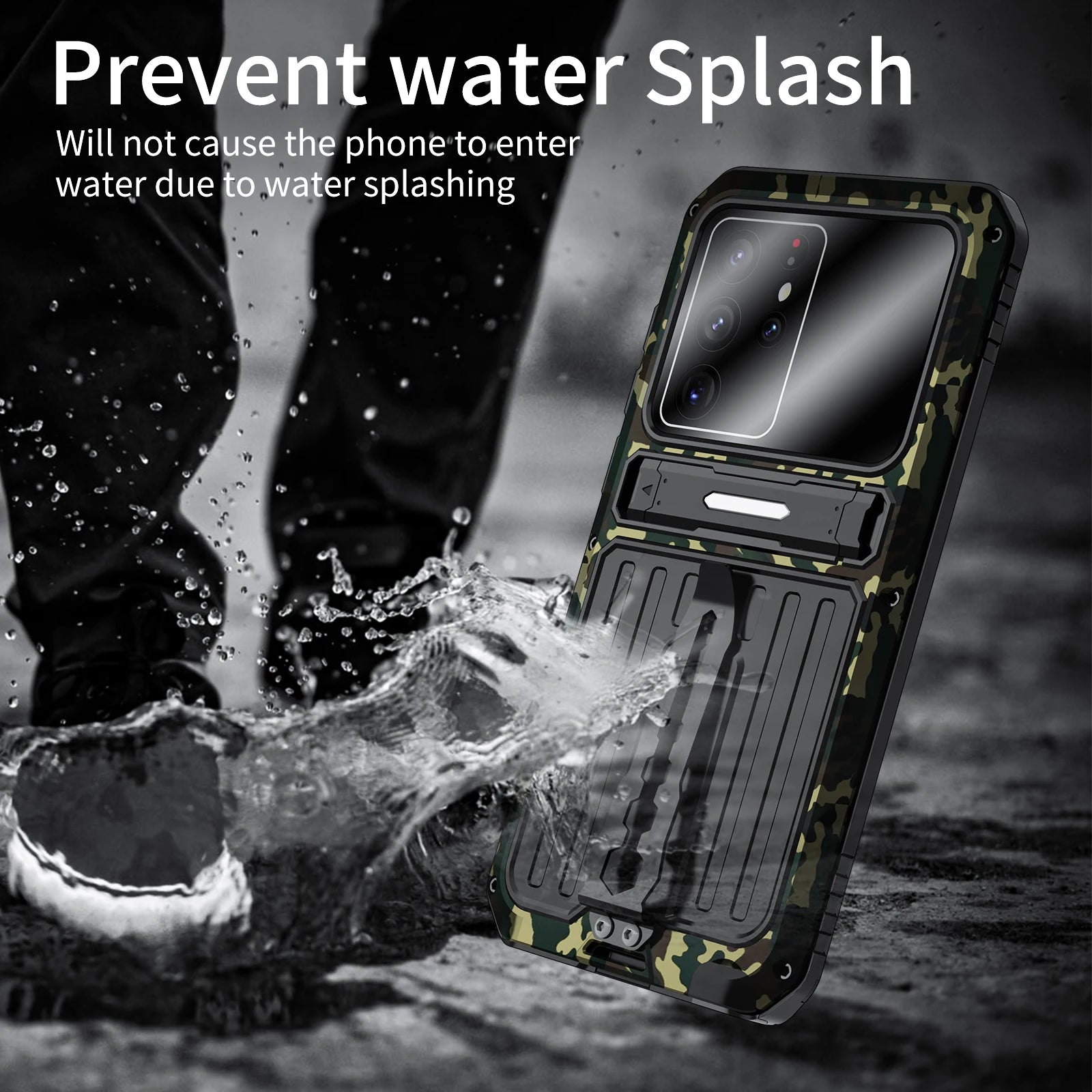 for Samsung Galaxy S22 S21 Ultra Aluminum Metal Case with Screen Protector Heavy Duty Dustproof Dropproof Shockproof Metal Case
