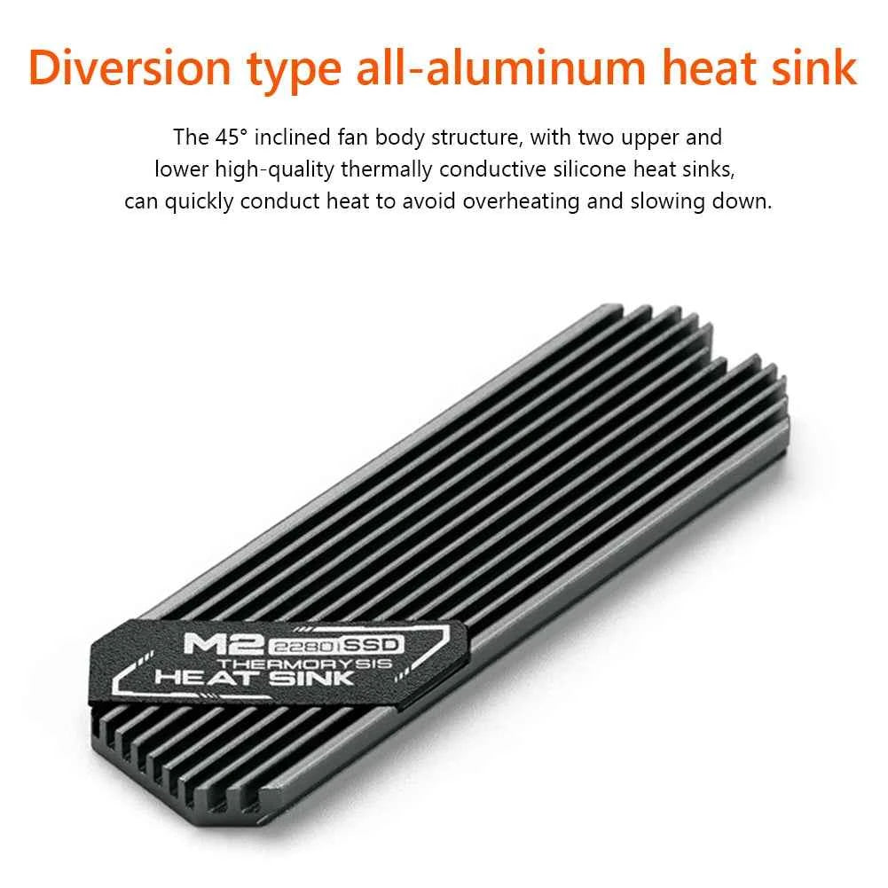 M.2 NVME 2280 Solid State Hard Disk Radiator Aluminum M.2 SSD Heat Sink M.2 SSD Cooler With Thermal Pad For PS5 Desktop PC