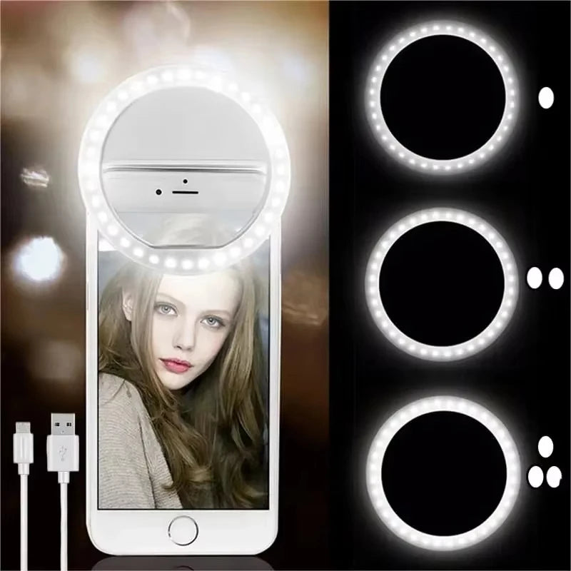 LED Selfie Ring Light for Mobile Phone Lens Selfie Light for IPhone, Samsung, Xiaomi, POCO Mobile Phone Portable Selfie Light