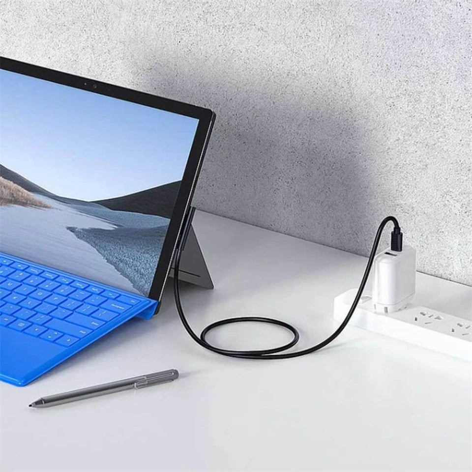 PD 65W Fast Charging USB Type C Power Supply Cable for Microsoft Surface Pro 7 3 4 5 6 15V 3A Tablet Charger USB C Adapter Cable