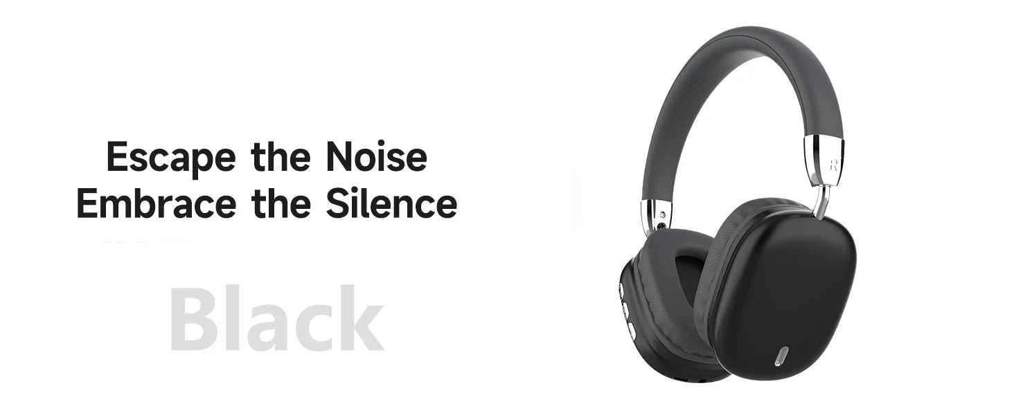 B36 Bluetooth 5.3 Hi-Res Audio Noise Cancelling Over-Ear Headphones with Mic, Deep Bass Low Latency Gaming Headset, USB-C Fast Charging