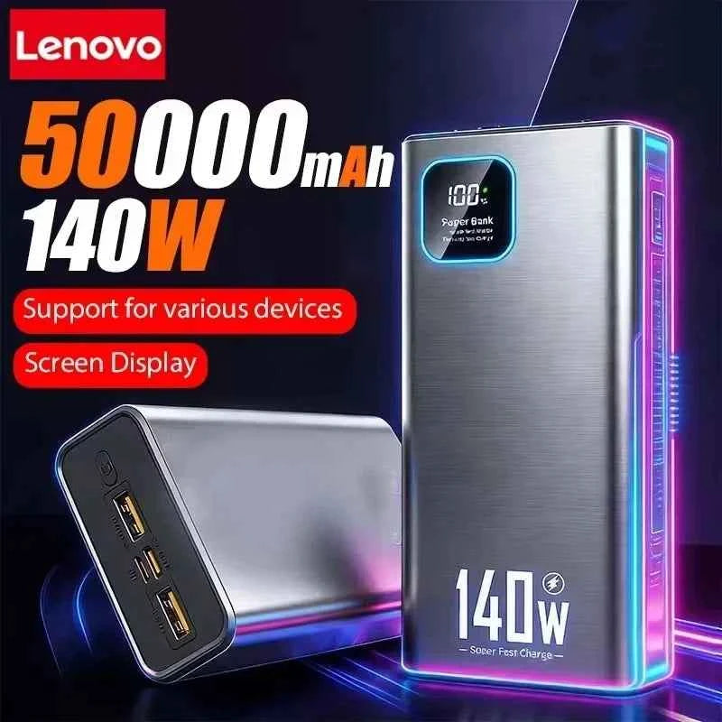 Lenovo 200000mAh 140W Ultra Capacity Power Bank Super Fast Charge Portable Battery Charger For IPhone Samsung 2026 New
