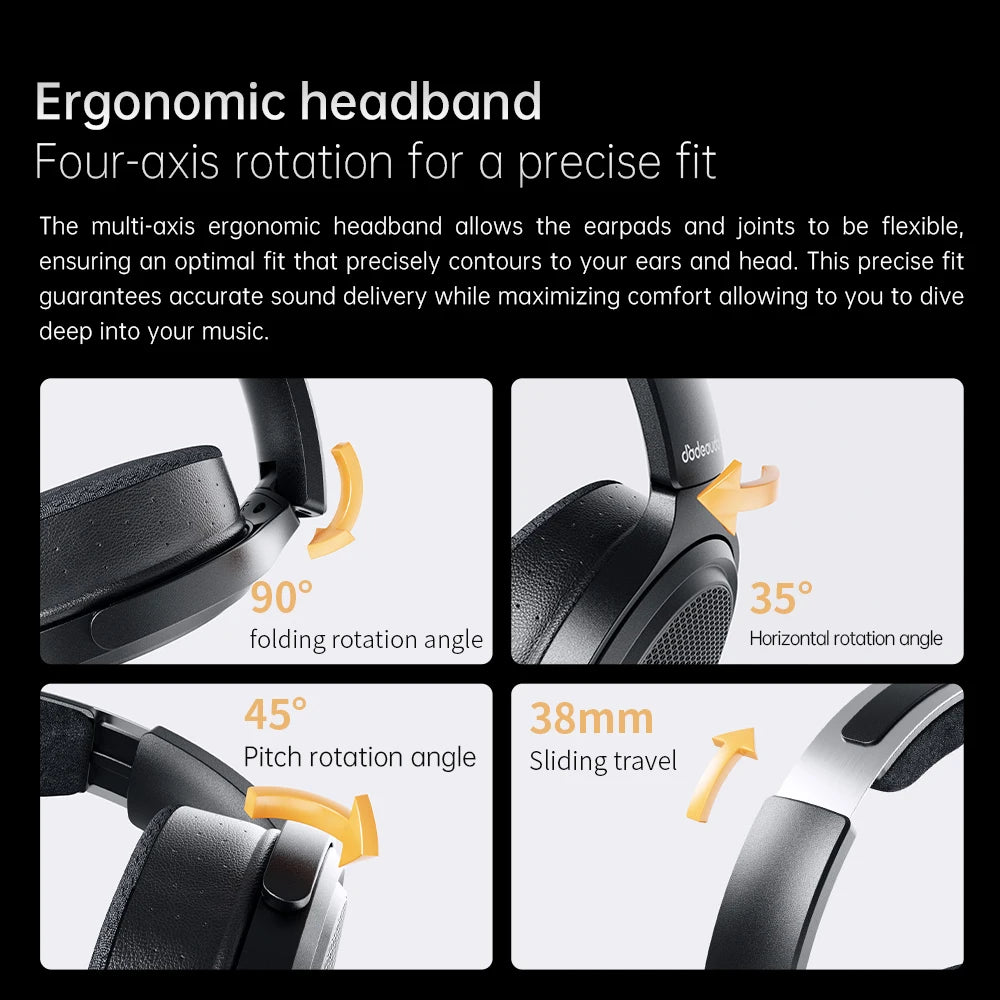 FiiO JT7 Over-Ear Planar Magnetic Audiophile Headphones with 95x86mm Planar Driver design,Adjustable Headband,4.4mm/3.5mm Cable