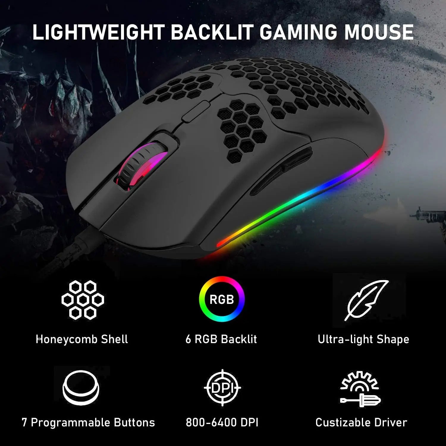 MAMBASNAKE x ZIYOU LANG K2 Wired Mechanical Gaming Keyboard Blue Switch Mini 82 Keys Wired Rainbow LED Backlit Keyboard