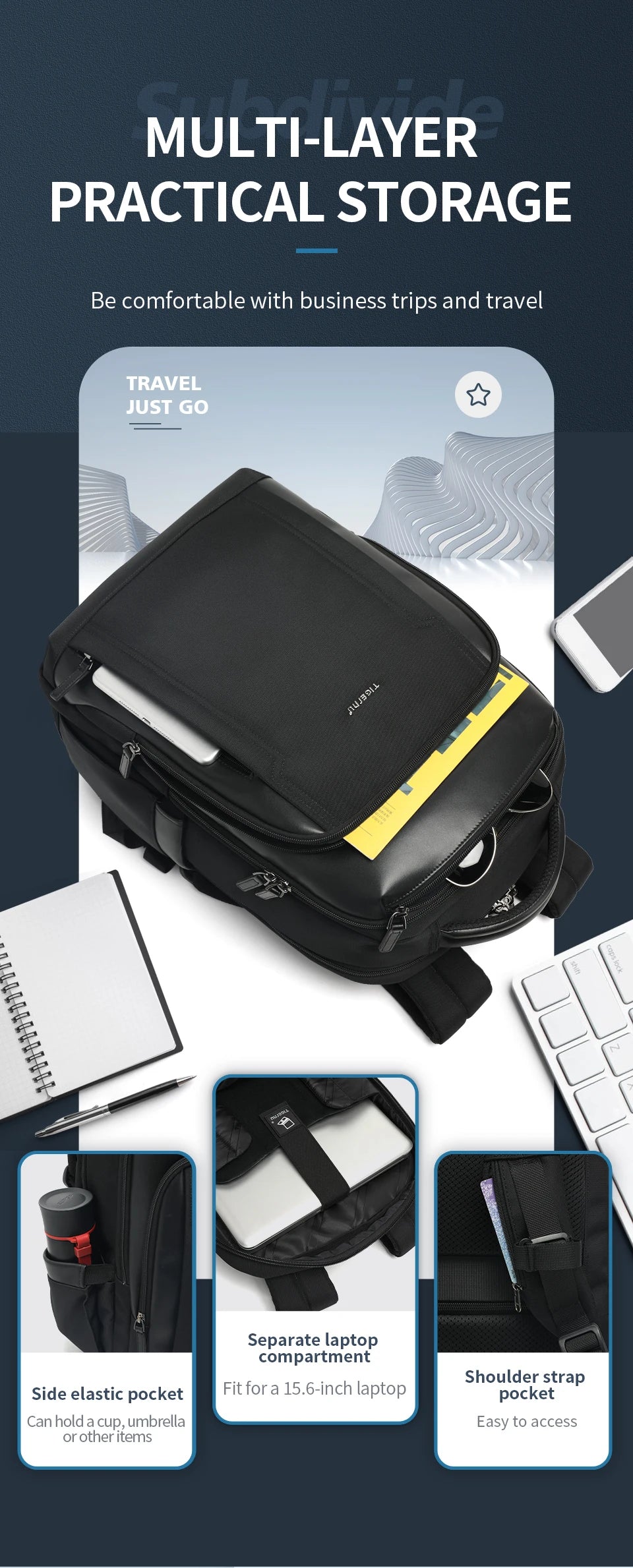 Tigernu Travel Backpacks For Men 14 15.6 17inch Laptop Backpacks Business Backpack Bags For Travel Backpacks Schoolbag knapsack